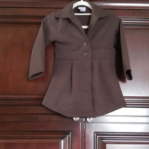 Girls bown dressy peacoat